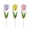 Glitzhome® 24" Easter Metal Tulips Yard Stake Set